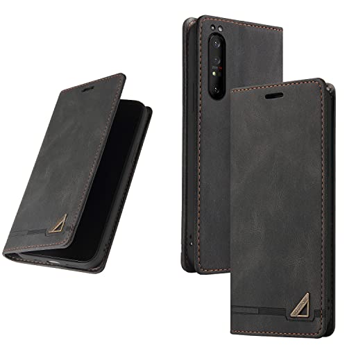 Xperia 1II（SO-51A / SOG01） 手帳型ケース 高級合皮 スタンド機能 カード収納 マグネット式 TPUソフトカバー 全面保護 カメラ保護 衝撃吸収 RFIDブロッキング おしゃれ