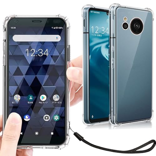 AQUOS sense8 ケース クリア 透明 カバー [ ストラップ 一本付 ] sense 8 SH-54D SHG11 SH-M26 対応 クリアカバー アクオス センス8 スマホケース cas