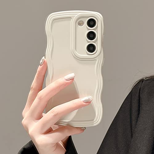 Samsung Galaxy S23 FE 5G 用の ケース ソフト シリコン カバー 可愛い おしゃれ スマホケース ウェーブ デザイン ワイヤレス充電軽量 薄型 耐衝撃 波型 バンパー スマホケ
