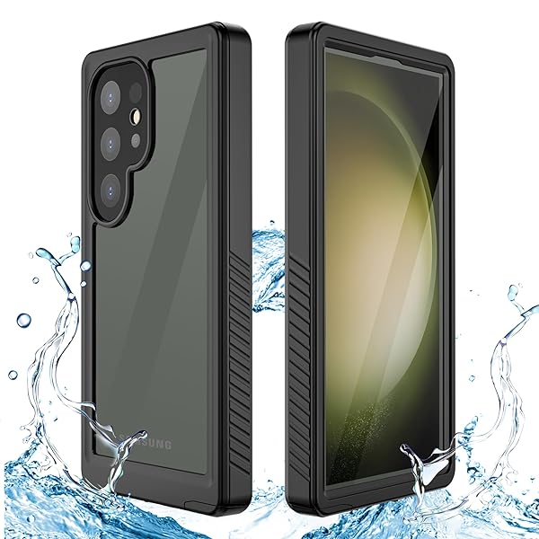 カメラ保護付き Galaxy S24 Ultra ケース 防水ケース クリア 耐衝撃 キャラクター 防水 防塵 防雪 耐衝撃 クリア前カバーと透明バックカバークリアケース カバー ストラップ付き ギャ