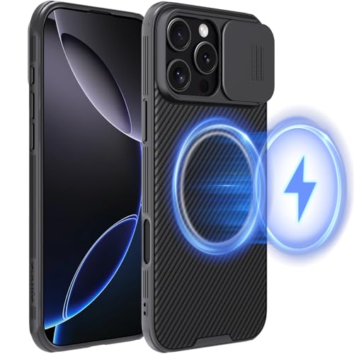 [Mag Safe対応] iphone16promaxケース レンズ保護 マグネット搭載 カメラレンズ保護 スライド式 16 pro max カバー ブラック