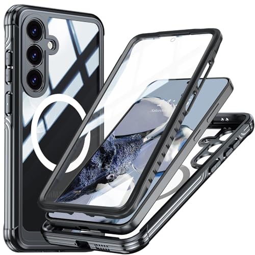 ギャラクシー S25 両面 ケース クリア Samsung Galaxy S25 / SC-51F / SCG31 用 フルカバー Mag Safe対応 指紋認証対応 スマホケース カバー 360°全