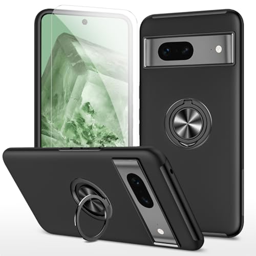 Google Pixel 8a ケース Pixel8a スマホケース + ピクセル 8 a 強化 ガラス フィルム リング付き スタンド機能 耐衝撃 衝撃 スマホカバー グーグルピクセル8a Goog