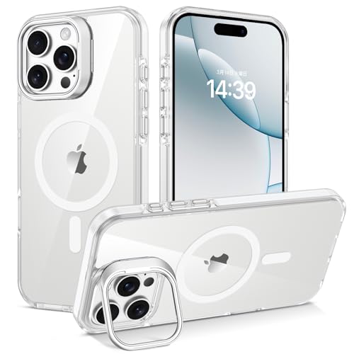 i Phone 16 Pro Max ケース Mag Safe対応 ワイヤレス充電対応 レンズスタンド 耐黄変 カメラ保護 指紋防止 i Phone 16 Pro Max ケース i Phone16p
