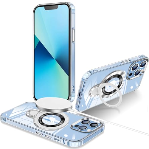 i Phone 13 Pro ケース クリア 縦横両対応 リング マグネット搭載 Mag Safe対応 ワイヤレス充電対応 i Phone13プロ ケース tpu pc 二重構造 耐衝撃 車載ホルダー