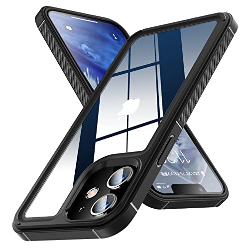i Phone 12 MINI ケース 耐衝撃 クリア ハードなPC背面＋柔軟なTPUバンパー カメラ保護 Qi充電 ワイヤレス充電 滑り止め 薄型 軽量 耐久 黄変防止 12 MINI スマホケース