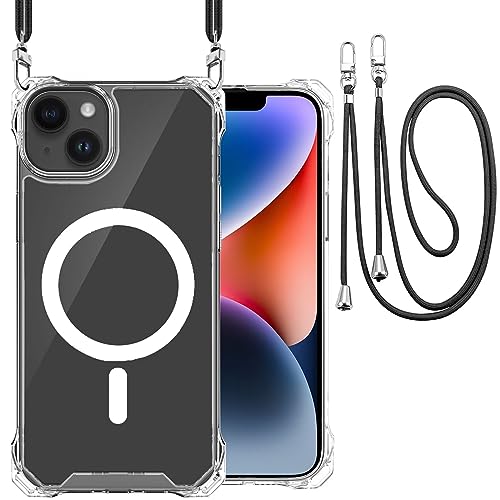 i Phone 12 Pro Max ケース Mag Safe対応 クリア ストラップ ショルダー マグネット搭載 アイフォン12プロマックス スマホケース アイフォン12プロマックスカバー 肩掛け 