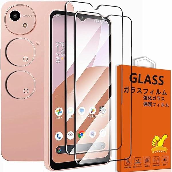 AQUOS wish4 SH-52E / SH-M27 / A402SH フィルム 指紋防止 [2* 強化ガラス + 2* カメラフィルム] 保護フィルム レンズ保護フィルム 指紋認証 カバー 硬度9