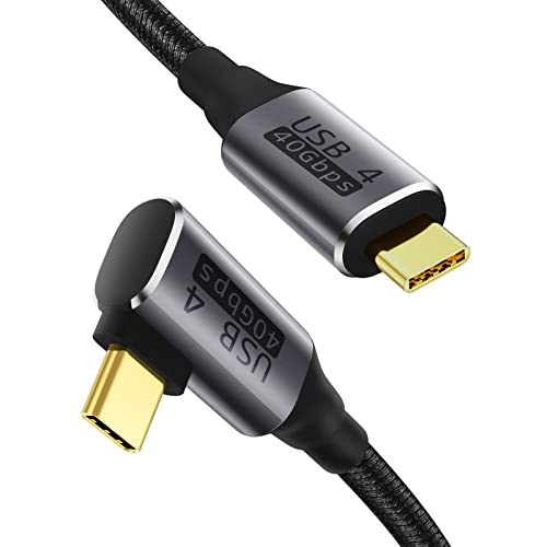 USB 4 ケーブル 0.8m L型 Thunderbolt 4 Thunderbolt 3 と USB - C 下位互換 40Gbps超高速転送 / 8k@60Hz & 4K@120Hz 高