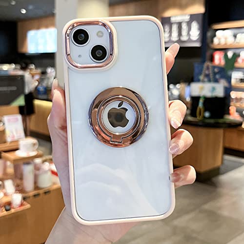i Phone 13 リング付き ケース クリア 韓国 透明 リング 可愛い おしゃれ スタンド機能 くすみカラー 360°回転 黄変防止 耐衝撃 ストラップホール付き アイフォン 13 カバー (i