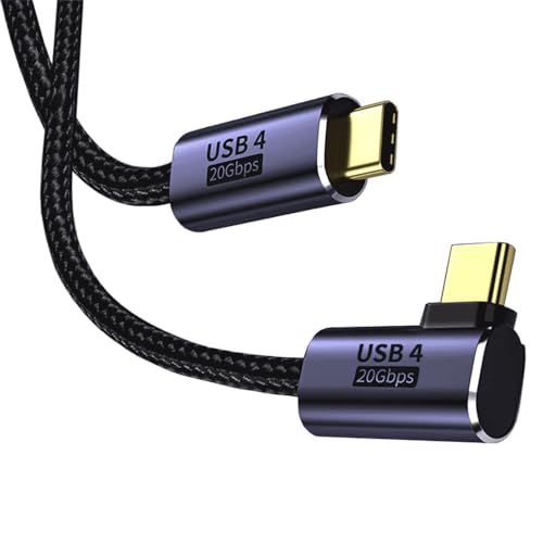 USB Type-c ケーブル L字 USB-C & USB-C ケーブル USB4 Thunderbolt 3対応 (20Gbps) 高速転送 PD対応 100W / 5A急速充電 8K /