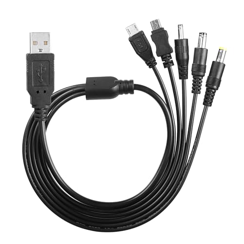 USB DC 5V 電源ケーブル ケーブル 5ポート付き ユニバーサル USBケーブル (5.5x2.5 5.5x2.1 3.5x1.35 Micro USB MINI USB) ルーター ミニファン