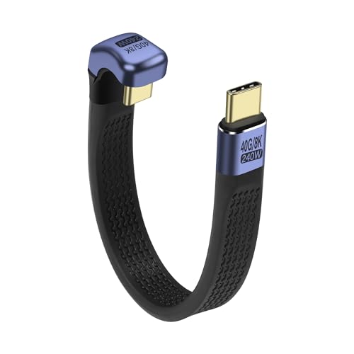 USB4.0 タイプC ケーブル 240W 8K PD 急速充電 USB-C to USB-C U型フラットスリムケーブル FPCデータケーブル ノートパソコンおよび携帯電話 13.8cm商品の説明 