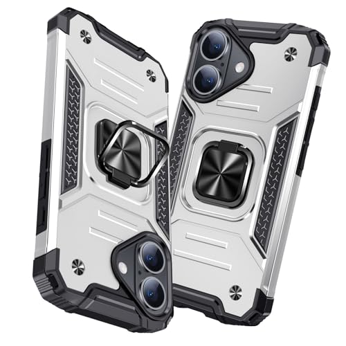 i Phone 16 リング ケース 衝撃吸収 耐衝撃 TPU + PCバンパー 二重構造 全面保護カバー 滑り防止 車載ホルダー対応 擦り傷防止 滑り止め 軽量 薄型 アイフォン 16 ケース 指紋