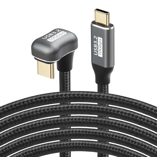 Type C ケーブル 1.5m 100W U字型 バックアングル USB-C USB 3.2 Cタイプ オス-メス延長ケーブル 10Gbps 急速充電用ナイロン編みコード USB Cデバイス (1.