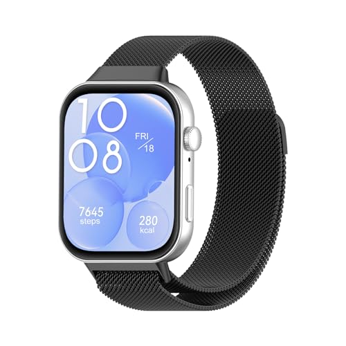 Hua Wei Watch Fit 3 ベルト 交換バンド バックル ストラップ メッシュ織り クイックリリース 時計 交換ベルト ロック レディース & メンズ ブラック商品の説明 対応機種