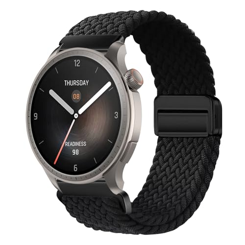 22mm 時計バンド Amazfit Bip 6 / Bip 5 / Balance / Cheetah / Cheetah Pro アマズフィット 交換ベルト編組 バランス 弾性ナイロン アクティブ
