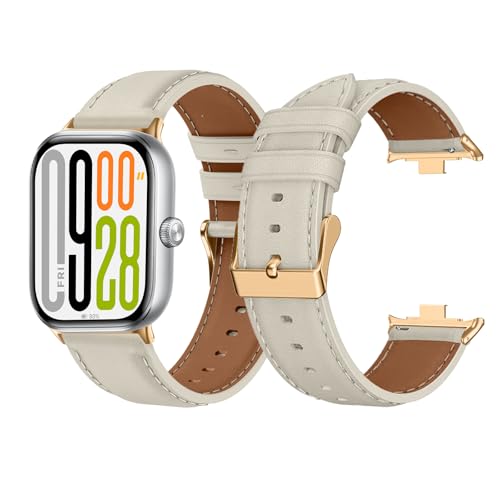 Xiaomi Redmi Watch 5 革バンド 交換ベルト ストラップ 腕時計ベルト 柔軟 レザー ベルト 男女通用 シャオミ(Xiaomi) Redmi Watch 5 時計バンド (ホワイト)