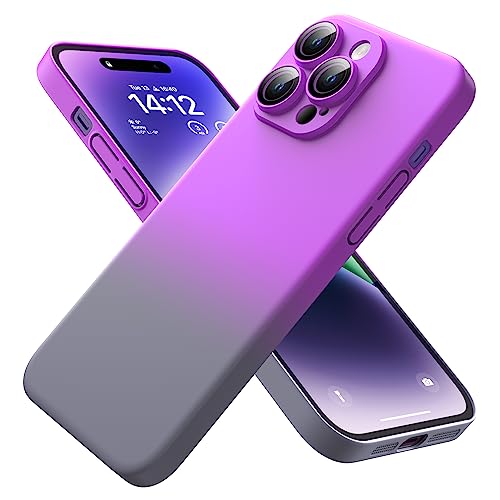 i Phone14 pro max ケース 耐衝撃 薄型 軽量 背面PC カバー 2色グラデーション 指紋防止 黄変防止 ワイヤレス充電対応 滑り止め / レンズ保護 アイフォン14 pro max 