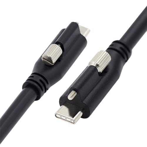 スクリューロック USB 3.1 Type C USB Cケーブル 3.25A USB 3.0コード シングルパネルマウントコネクタ付き 10Gbps データ 65W PD電源 ノートパソコンタブレッ