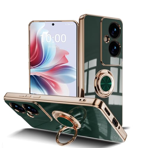 OPPO Reno11 A リング ケース付き カバー スマホケース Reno11 A TPU シリコン メッキ加工カバー 磁気吸着 軽量 薄型 人気 耐衝撃 タンド機能付き 360回転 車載ホルダー