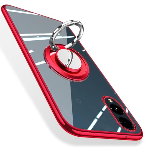 arrows We2 リング ケース F-52E カバー クリア we2 スマホケース 透明 軽量 耐衝撃 TPU 薄型 スリム 赤 メッキ加工 傷つけ防止 スタンド機能 カバー レッド商品の説明 デ