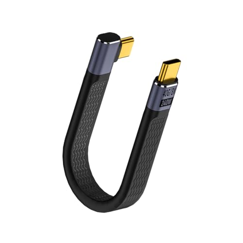 USB4.0 Type C 延長ケーブル 40Gbps高速データ転送 & PD対応240W / 5A急速充電 & 8K@60Hz映像出力 左右 90° サイドベント オス-オス 約13