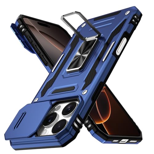 i Phone16 Pro リング ケース付き 耐衝撃 pc+tpu 車載ホルダー対応 軽量 薄型 擦り傷防止 取り出し易い 360°回転 スタンド機能 リング 携帯カバー 青商品の説明 【対応機種】