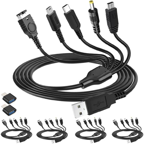 USB 充電ケーブル コード 5in1 互換品 for DS Lite / W-i-i U / for 3DS XL / for 2DS / for Dsi XL for NDS / for GBA 