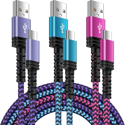 USB Type C ケーブル 1.8m 3本*3色 3A急速充電 QC3.0対応 タイプｃ充電ケーブル 高耐久 ナイロン USB A to USB C ケーブル Xperia XZ2 XZ3 Gal
