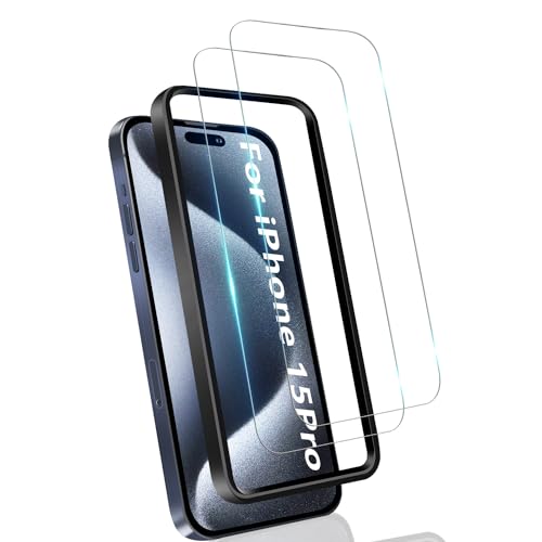 i Phone 15Pro ガラスフィルム i Phone15 Pro 保護フィルム 6.1inch 対応 強化ガラス 高透過率 硬度9H 気泡ゼロ 耐衝撃 飛散防止 高感度 ガイド枠付き 貼付簡単 