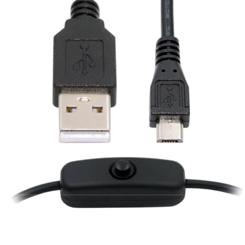 Micro USB2.0 ケーブル タイプ A ケーブル オンオフ電源スイッチボタン付き Micro 5Pin DC 5V デスクランプファンカメラ用 (150cm)商品の説明 Micro USB2.