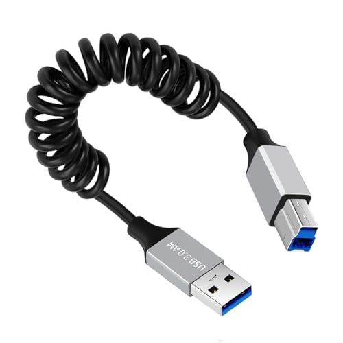 USB3.0 タイプ A オス ケーブル USB3.0 タイプ B オス ストレッチ コイル ケーブル 100cm 延長 5Gbps ディスク プリンタ カメラ データ用商品の説明 ケーブル長さ：伸ば