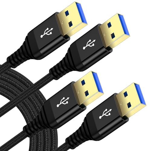 USB3.0 ケーブル 5Gbps 高速転送 2本セット USB3.0 A-Aタイプ 延長ケーブルタイプA-タイプA オス-オス 金メッキコネクタ搭載 高耐久性 USBケーブル 両端 オス ライト給電