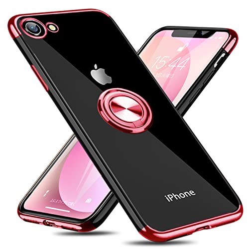i Phone SE ケース [第3世代] / i Phone SE ケース [第2世代] / i Phone 7 ケース / i Phone 8 リング ケース付き クリア 耐衝撃 スタンド機能 透