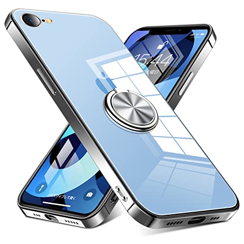 i Phone SE ケース [第2世代] / i Phone 7 ケース / i Phone 8 リング ケース付き クリア 耐衝撃 スタンド機能 透明 TPU 車載ホルダー 落下防止 防塵 薄型 