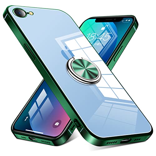 i Phone SE ケース [第3世代] / i Phone SE ケース [第2世代] / i Phone 7 ケース / i Phone 8 リング ケース付き クリア 耐衝撃 スタンド機能 透