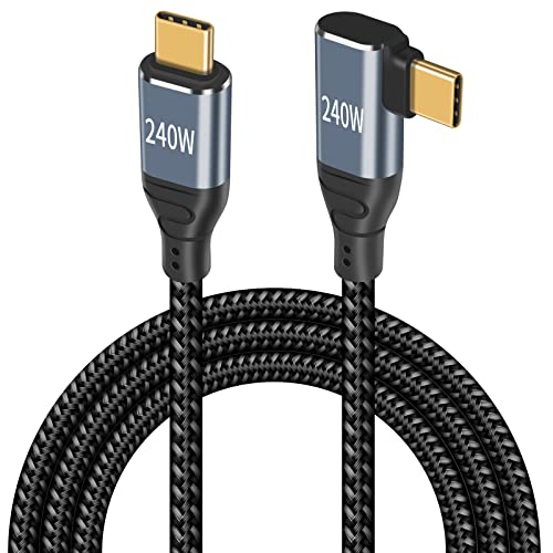 USB Type C ケーブル 300cm PD3.1 240W / 5A急速充電 3M USB C to USB C ケーブル E-markerチップ内蔵 ナイロン USB Type C L字ケーブ
