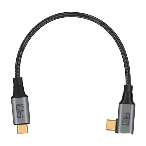 USB C ケーブル L型 0.3M USB Type C ケーブル L字 PD 100W / 5A 急速充電 40Gbps 高速データ転送 8K 60Hz USB C 映像出力ケーブル 断線防止 ナ