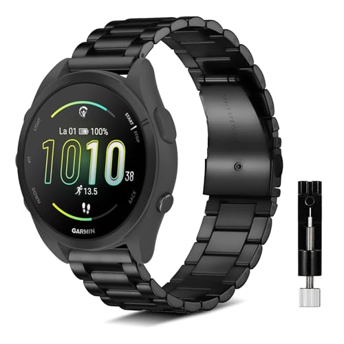 Garmin Forerunner 165/Vivoactive 6 / 5/Garmin Approach S50/S44/Vivomove Trend 交換バンド ステンレス 交換ベルト 交換簡単