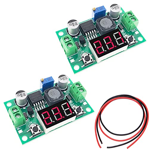降圧コンバータ LM2596 LED 降圧電源モジュール 調整可能なDC-DC変換モジュール LED電圧計ディスプレイ付き4.0-40V入力から1.25-37V出力 2個セット商品の性質上、取り付け方