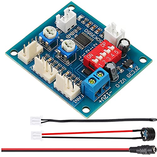 DC 12V PWM PC CPU ファン 温度制御速度コントローラー CPU アラームモジュール CPU高温冷却モジュール4線3チャンネルDC12V NTC50K熱センサー/ブザーアラームサウンダー