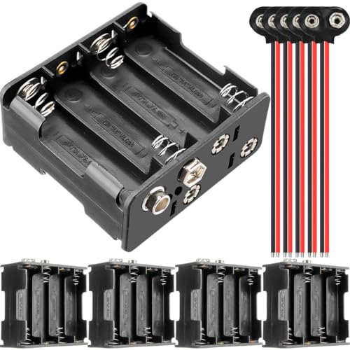 単3 電池ボックス 8本 12Vバッテリーホルダー 8x 1.5V AA電池ケース LEDライトストリップとラジコン用 電池スナップ クリップ 線付き バッテリー ボックス 5個商品の性質上、取り付け