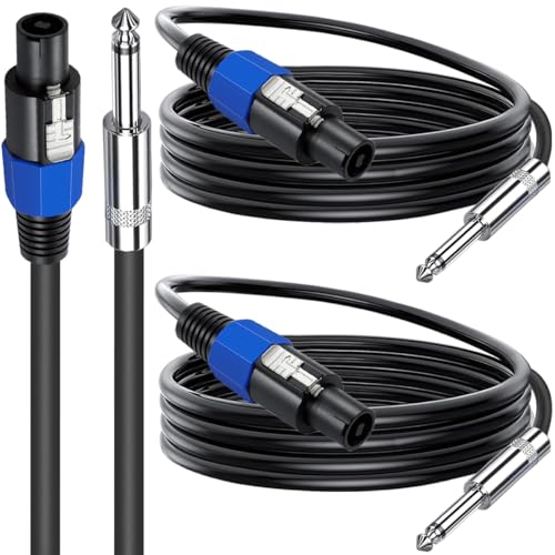 Speakon用 1/4 インチ スピーカー ケーブル 6.35mm TS プラグから Speakon用 オス モノラル スピーカー ワイヤ ツイスト ロック付き DJ/PA スピーカー コード用オー