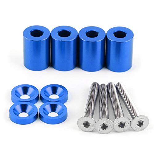 ボンネットフードライザー ボンネットスペーサー フードベントスペーサーネジ アルミ合金材質 M6-1.0×45 レーシングカー改造キット ボンネット修正パーツ (ブルー)商品仕様 状態: 100% ブ