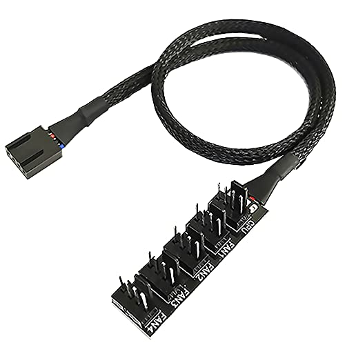 ファン 電源 ケーブル ファン 延長ケーブル 1本セット ケーブル 4ピン 1-5分岐 PWM 増設 PC ケース 冷却ファン 編組ケーブル 柔軟性 耐久性 取リ付け簡単 約40CM ブラック商品の説