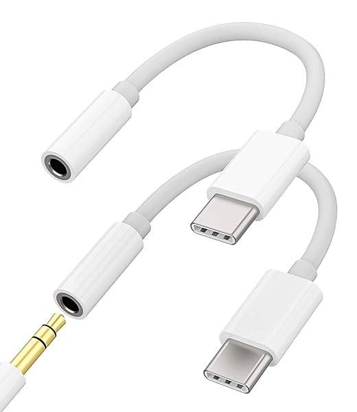 タイプc ジャック 変換 3.5mm イヤホンDAC USB C アダプタ (2パック) Type-c オーディオ アダプター マイクAux ケーブル 接続 変換器 Apple IPhone15 Pr