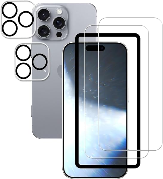ガラスフィルム [2+2枚セット] 対応 i Phone16Pro Max ガラスフィルム2枚 + i Phone16Pro レンズ保護フィルム 2枚 i Phone16 Pro Maxフィルム 強化
