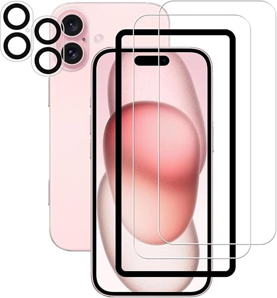 ガラスフィルム [2+2枚セット] 対応 i Phone 16 ガラスフィルム2枚 + i Phone16 レンズ保護フィルム 2枚 i Phone16 フィルム 強化 [硬度9H] アイフォン16 