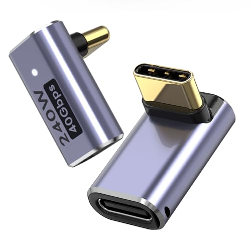USB Type C 変換アダプタ 2個 240W L字型 40Gbps USB4.0 タイプC オスメス コネクター 8K@60Hz Thundebolt 3 / 4 対応 Mac Book Air